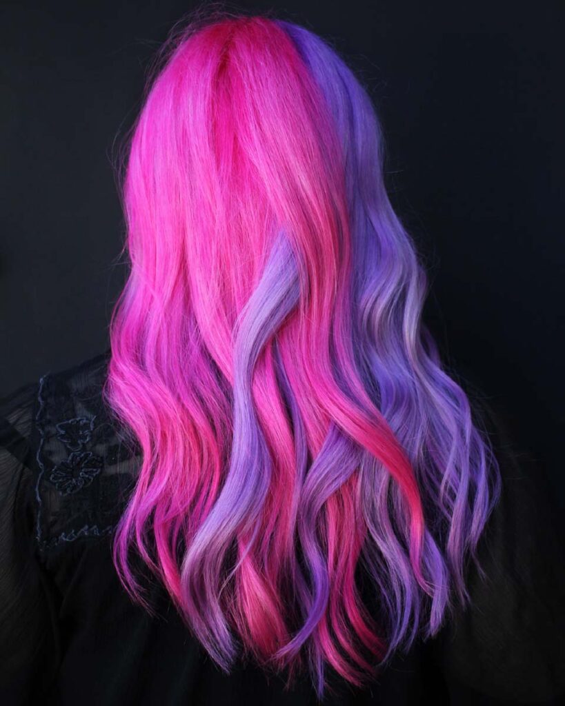 bright pink hair Blue Mesa Salon Loveland co