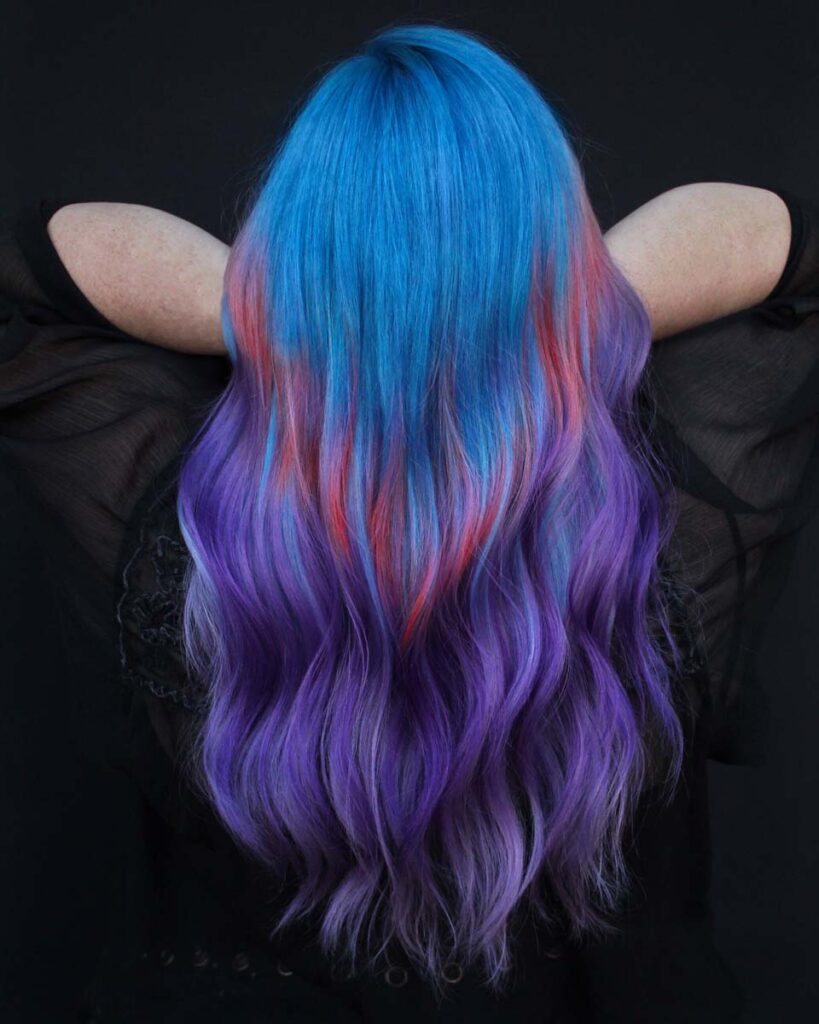 Mermaid Ombre Hair color Blue mesa salon Loveland Co